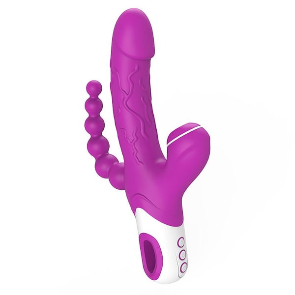 VIBRADOR TRIPLO ESTÍMULO EROS COM ONDAS DE PRESSÃO