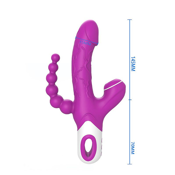 VIBRADOR TRIPLO ESTÍMULO EROS COM ONDAS DE PRESSÃO