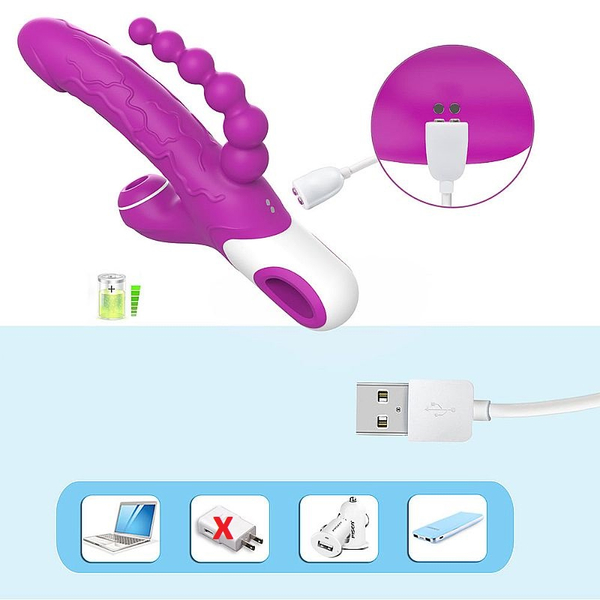 VIBRADOR TRIPLO ESTÍMULO EROS COM ONDAS DE PRESSÃO