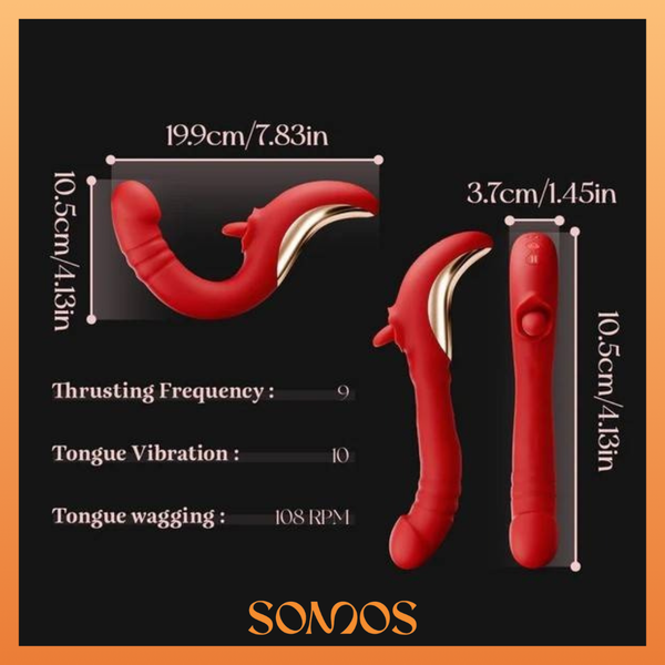 VIBRADOR LINGUA CLITORIS E PONTO G RECARREGAVEL