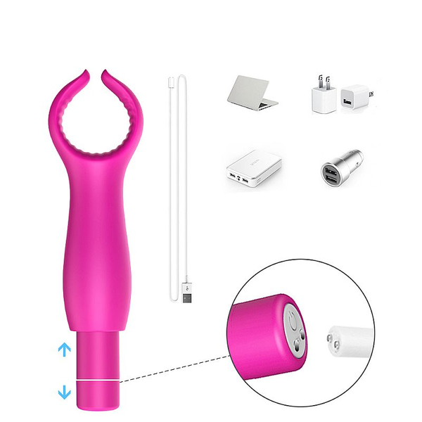 VIBRADOR GARRA PENIANO E CLITORIS RECARREGAVEL AZUL