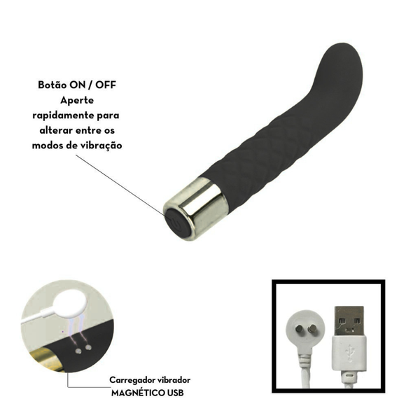VIBRADOR ESTILO PONTO G RECARREGÁVEL PRETO