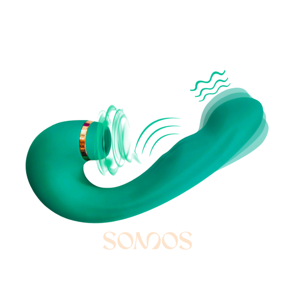 VIBRADOR 3 EM 1 COM ONDAS DE PRESSÃO E TAPPING RECARREGAVEL