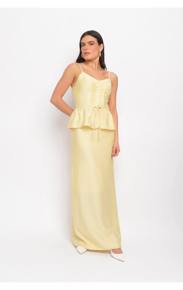 Vestido Longo Alfaiataria EPP: Alça Removível Caimento Amofany