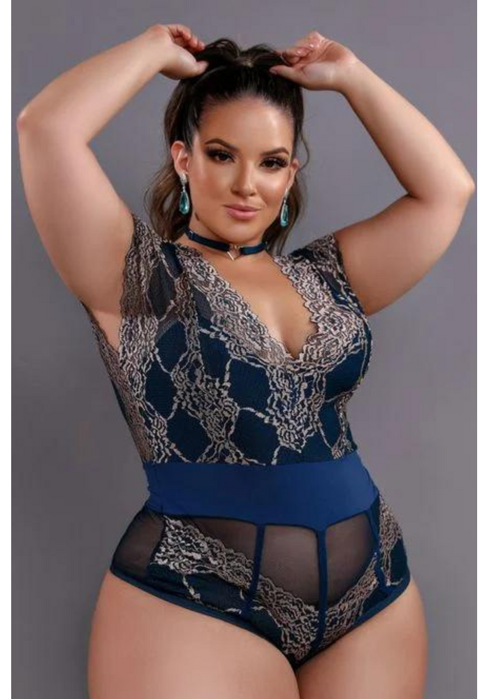 Body Luxo com Gargantilha Plus Size Dy Girl