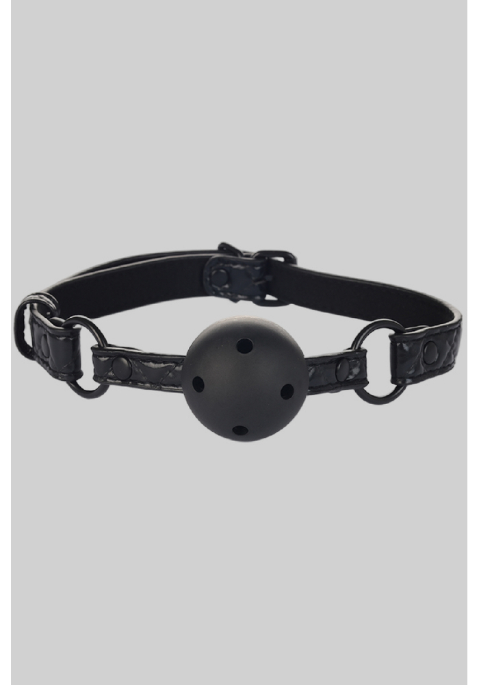  Black Ball Gag - Mordaça em Couro com Bola