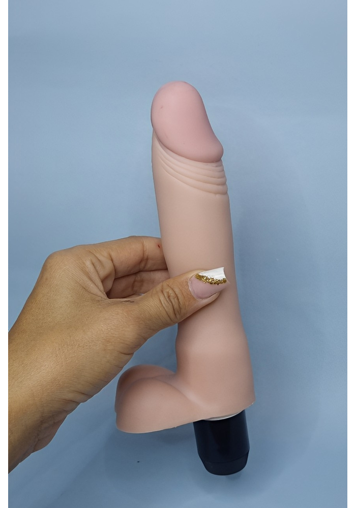 PÊNIS EM TPE COM VIBRADOR 18 X 3,8CM LEKE