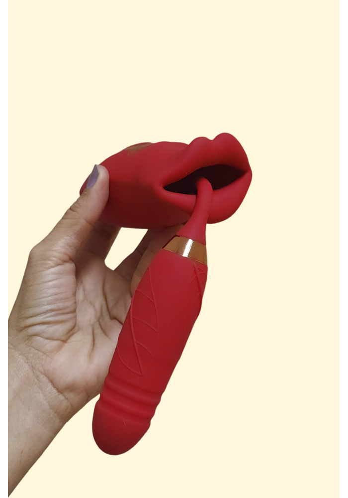 Vibrador boca vibratória vai e vem simulador sexo oral