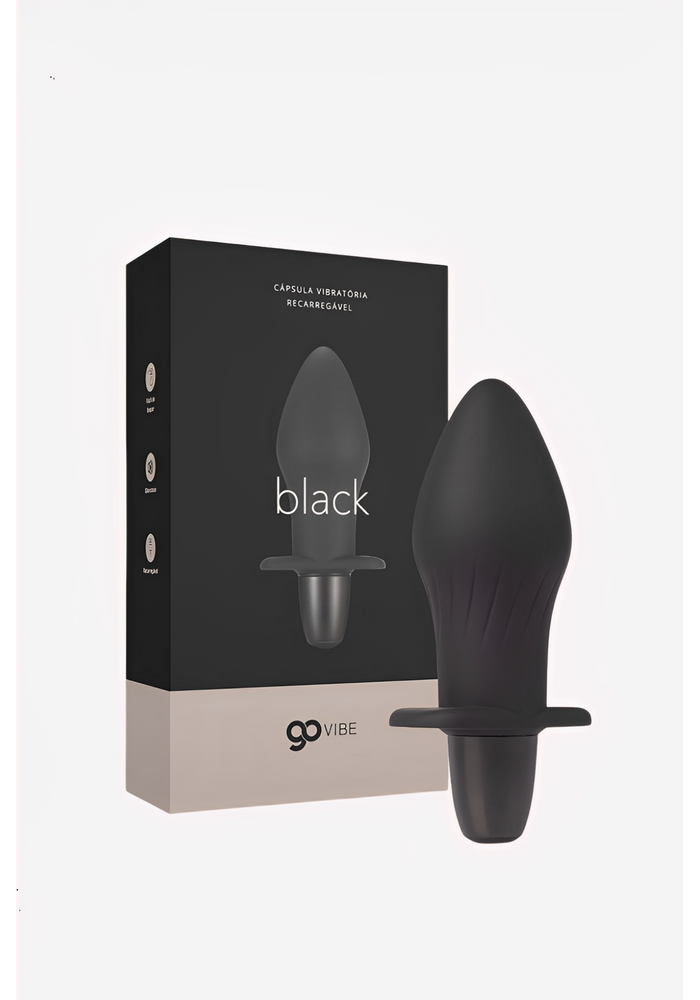 Plug com vibrador 10 Vibrações Recarregável Black 