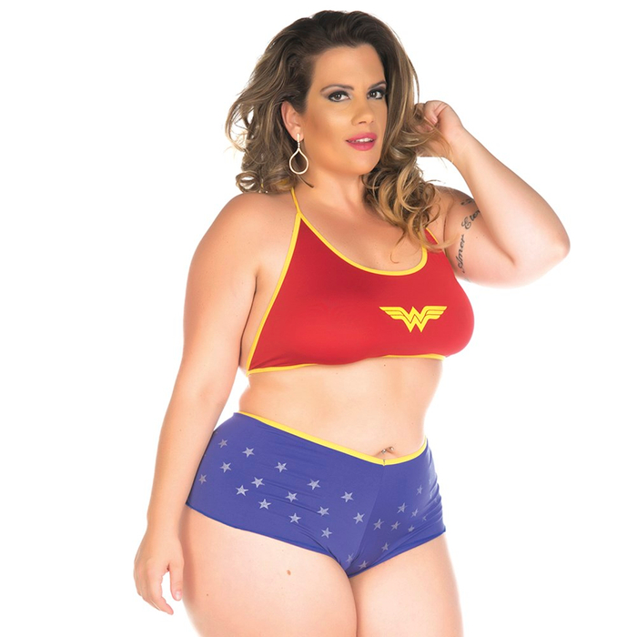 Mini Mulher Maravilha Plus Size Pimenta Sexy