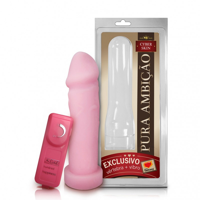 Prótese Em Cyberskin Com Vibro E Vértebra 18 X 5cm Linha Pura Ambição Sexy Fantasy