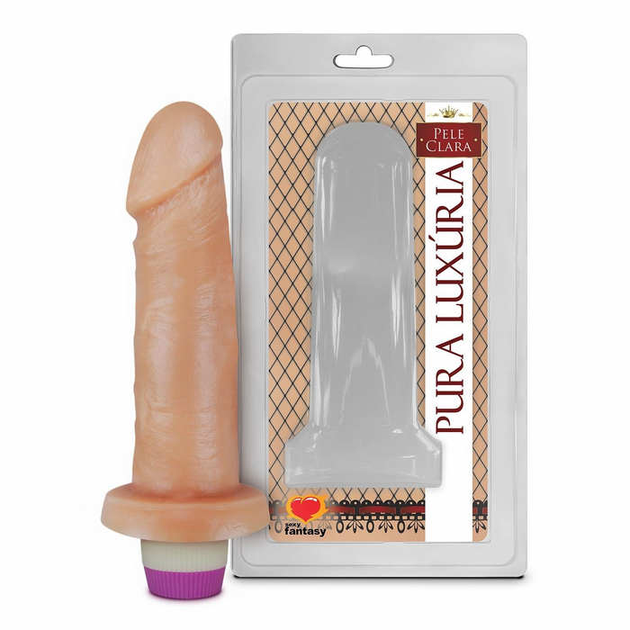 Pênis Realístico Com Vibro Interno 14 X 3,7cm Linha Pura Luxúria Sexy Fantasy