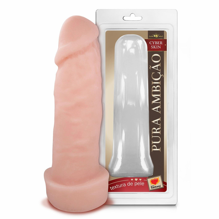 Prótese Em Cyberskin Com Vibro 18 X 6cm Linha Pura Ambição Sexy Fantasy