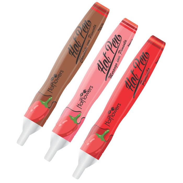 Hot Pen Pimenta Caneta Beijável 35g Hot Flowers