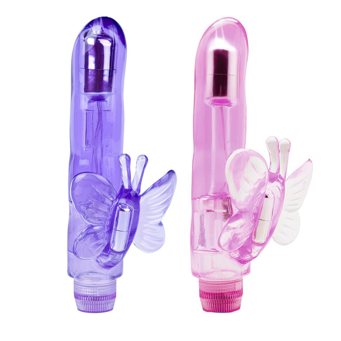 Vibrador Jelly Com Estimulador Clitoriano Borboleta Vibe Toys