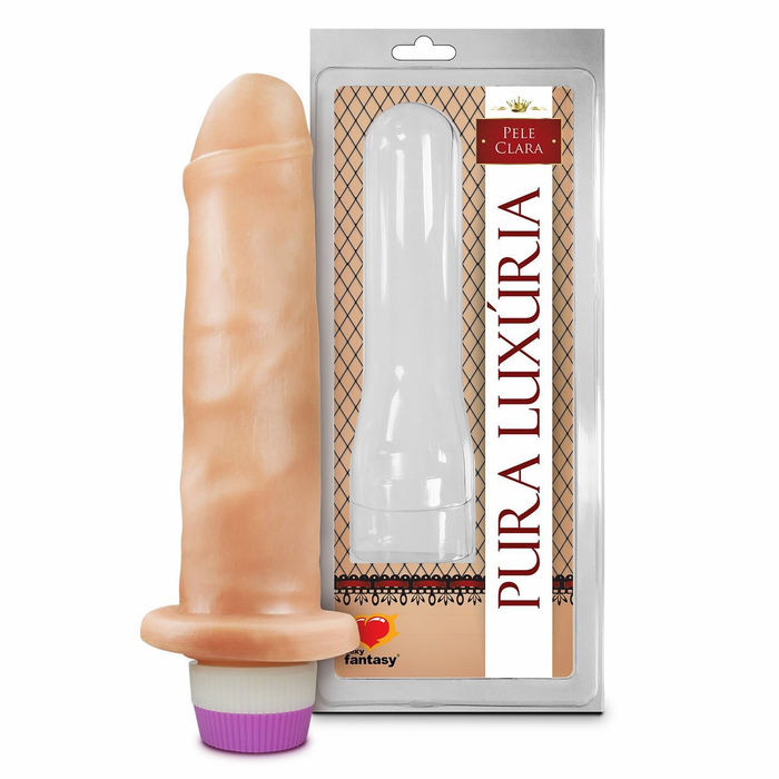 Pênis Realístico Com Vibro Interno 17,4 X 4,1cm Linha Pura Luxúria Sexy Fantasy