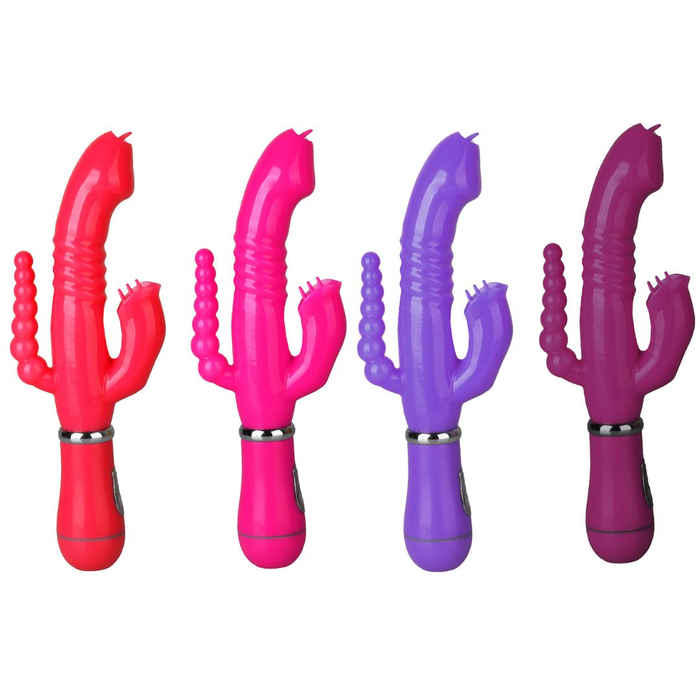 Vibrador Tripla Estimulação Recarregável Com Língua 12 Vibrações Vibe Toys