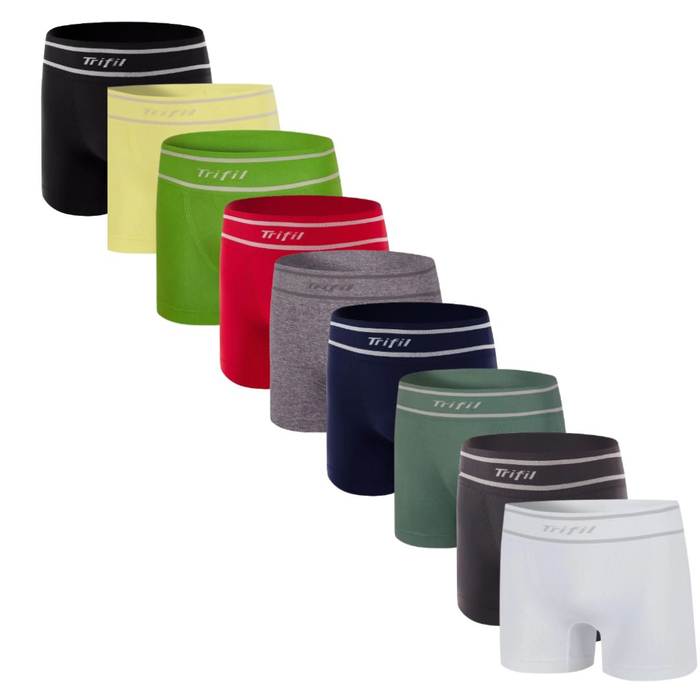 Cueca Adulto Boxer Sem Costura Lisa Microfibra Trifil