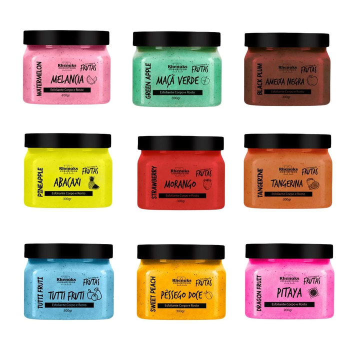 Esfoliante Frutas Corpo E Rosto 300g Rhenuks Cosméticos