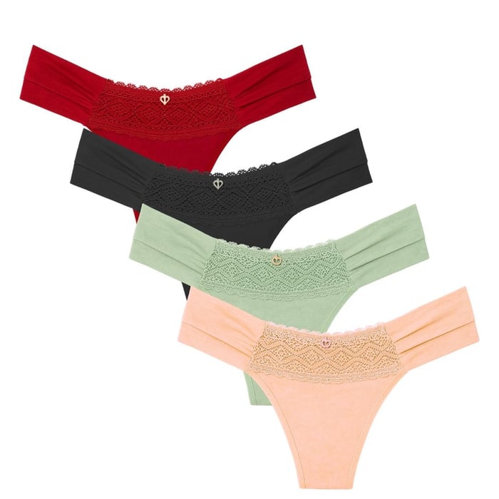 Calcinha Fio Duplo Bombom Com Renda Vaydosa Lingerie