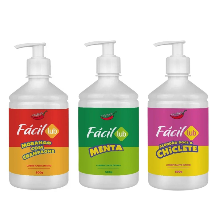 Fácil Lub Gel Lubrificante Beijável 500g Chillies