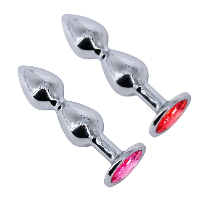 Plug Anal Escalonado Em Aço Com Pedra Na Base Vibe Toys