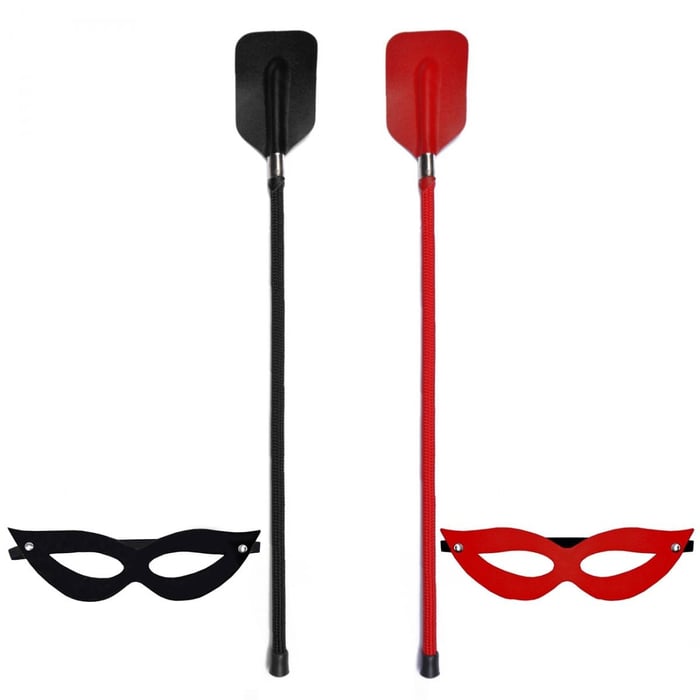 Kit Tiazinha Com Máscara E Chibata Retangular 45cm Dominatrix