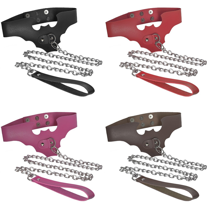 Coleira Morcego Com Guia Dominatrix