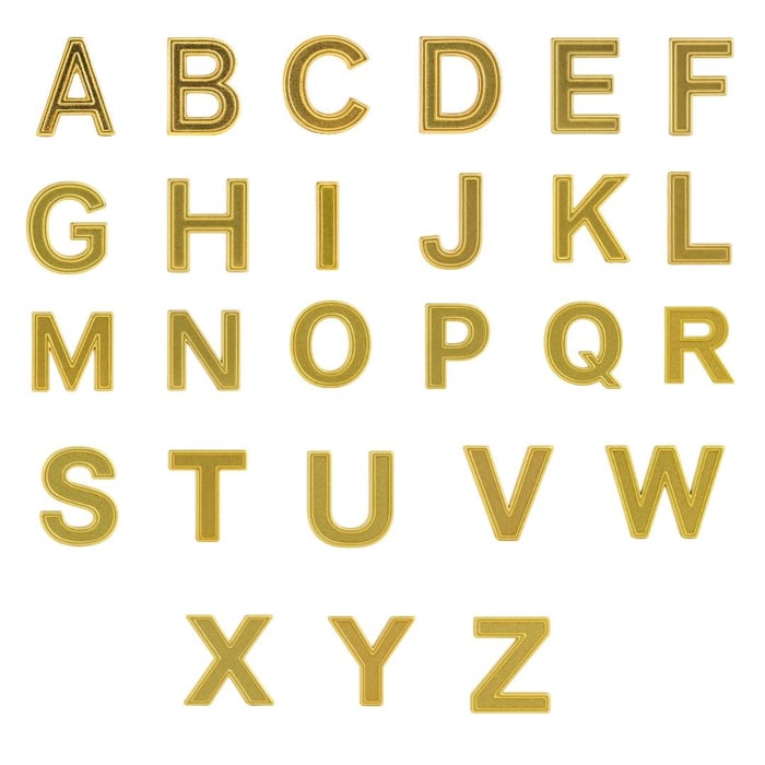 Letras Para Personalizar Douradas Em Metal Yaffa Lingerie