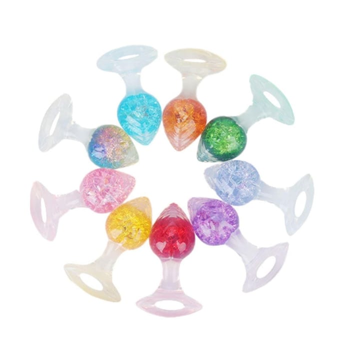 Plug Anal Coração Pequeno Em Silicone Com Esfera De Vidro Interno