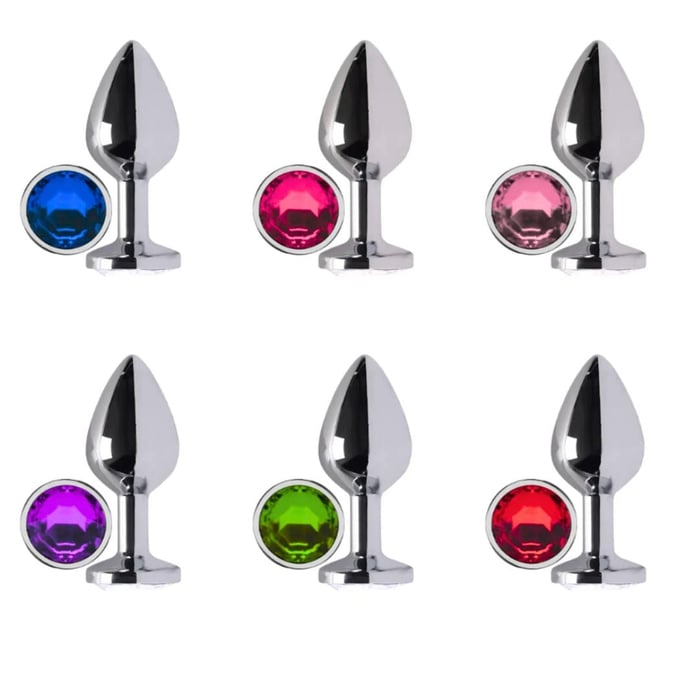 Plug Anal Diamond Colors Cromado Pequeno Delicious
