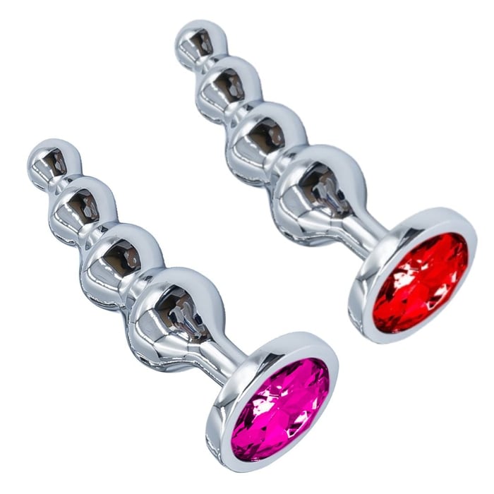 Plug Anal Esferas Em Aço Com Pedra Na Base Vibe Toys