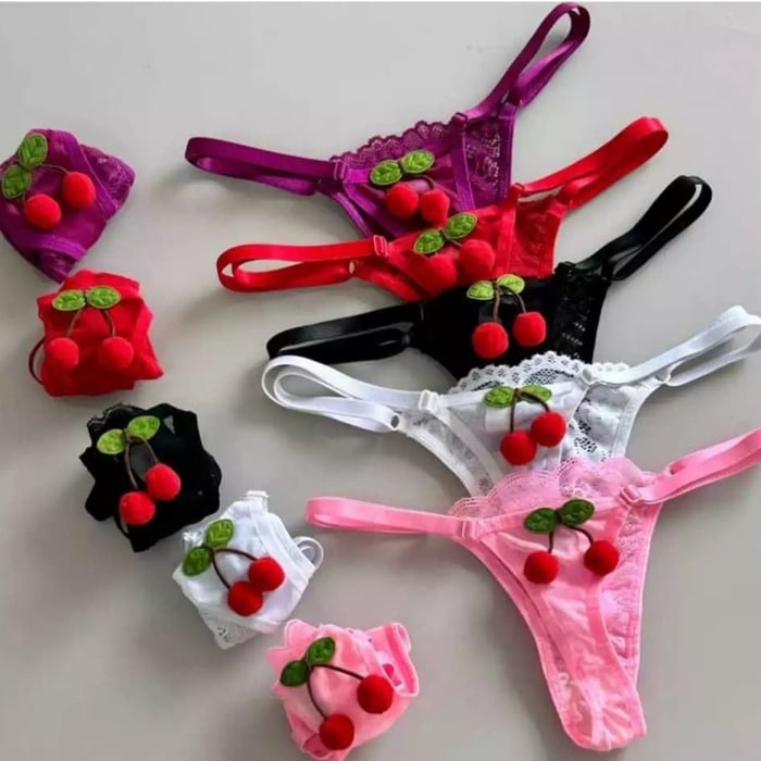 Calcinha Fio Dental String Cerejinha Mil Toques