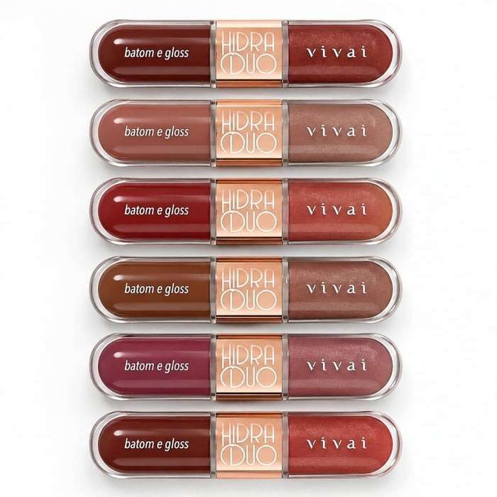 Hidra Duo Batom Líquido E Gloss Labial 12ml Vivai