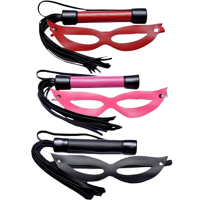 Kit Tiazinha Com Chicote Liso 20cm Dominatrix