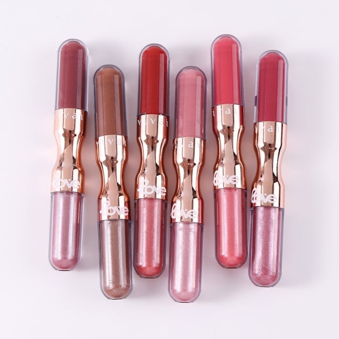 Duo Love Batom Líquido E Gloss 5ml Vivai