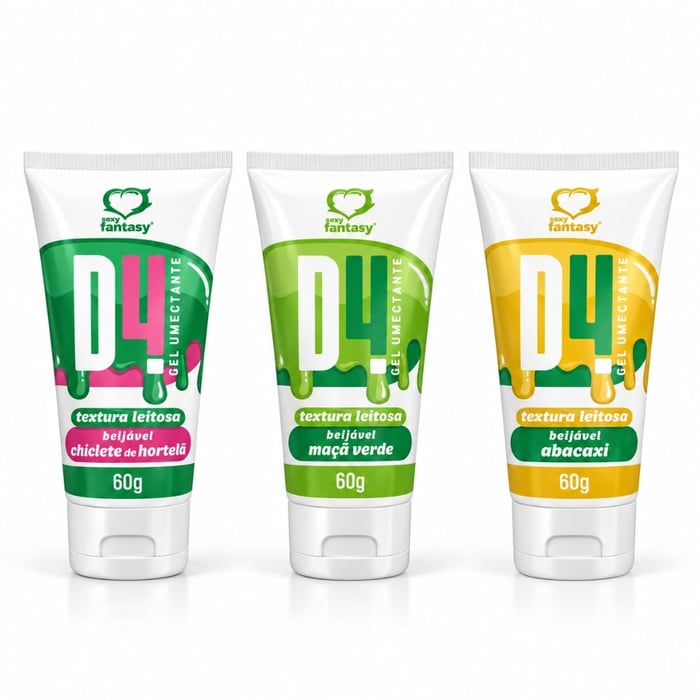 D4 Gel Umectante Textura Leitosa Beijável 60g Sexy Fantasy