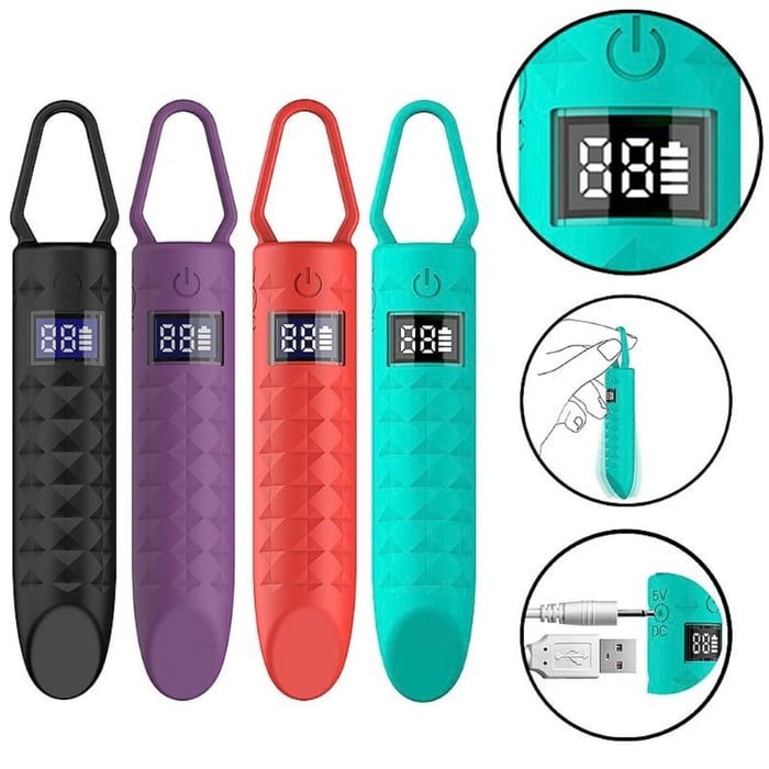 Vibrador Bullet Recarregável Com Visor Led Vibe Toys