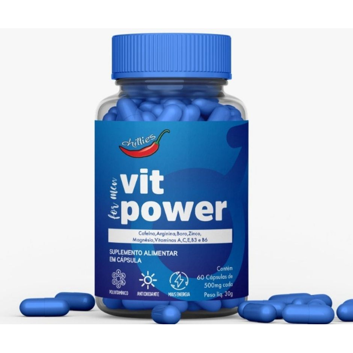 Vit Power For Men Suplemento Alimentar 60 Cápsulas Chillies