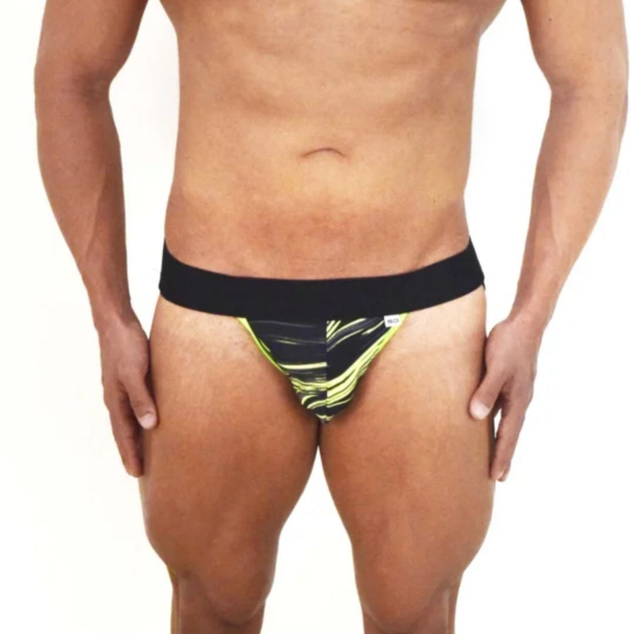 Cueca Jock Preto Fluorescente Elastico Preto Sd Clothing