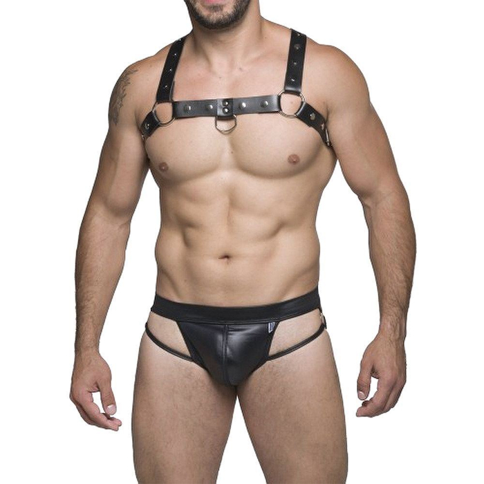 Jock Couro Detalhe Aberto Com Argolas Laterais Sd Clothing