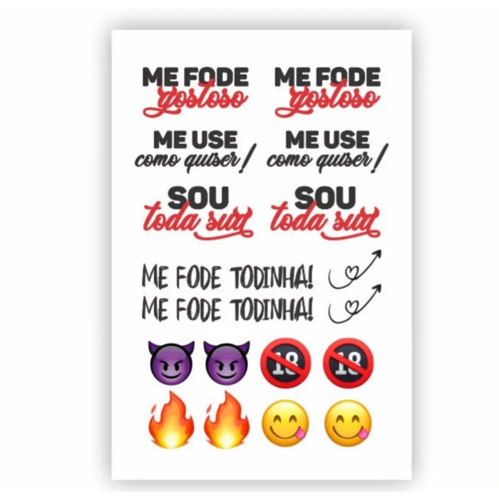 Tatuagem érotica Frases Ousadas Adesiva Delicious