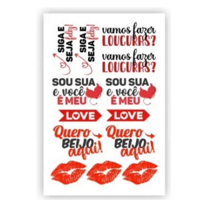 Tatuagem érotica Frases Love Adesiva Delicious