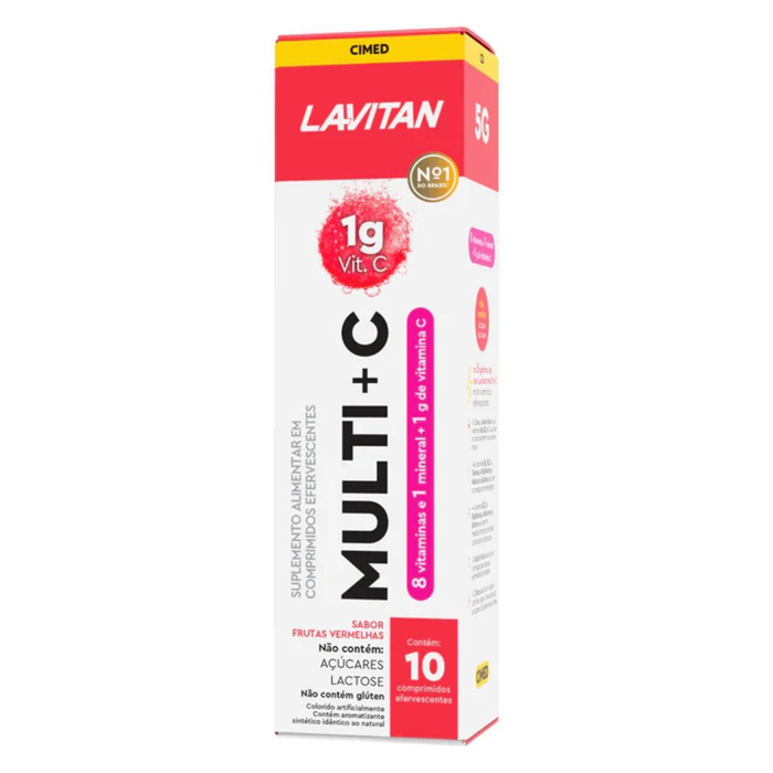 Lavitan Multi C Frutas Vermelhas Suplemento Alimentar 10 Comprimidos Efervescentes 5g Cimed