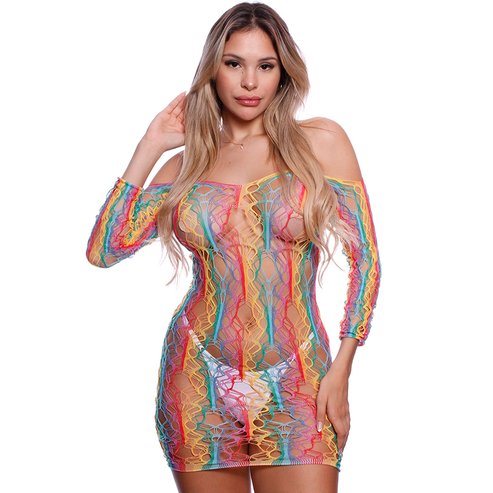 Vestido Arrastão Rainbow Lela Love