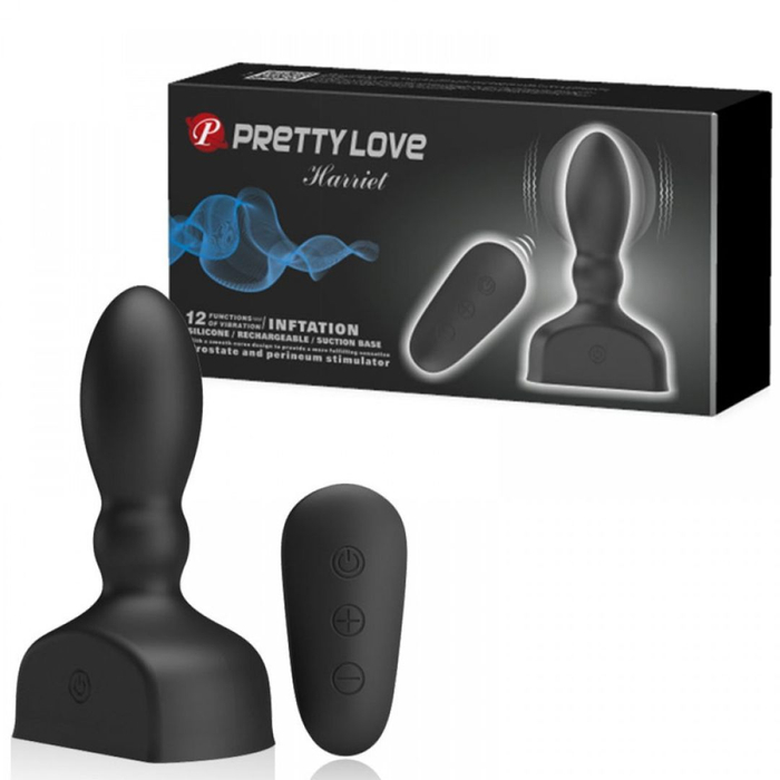 Plug Anal Inflável Harriet 12 Vibrações Com Controle Wireless Pretty Love