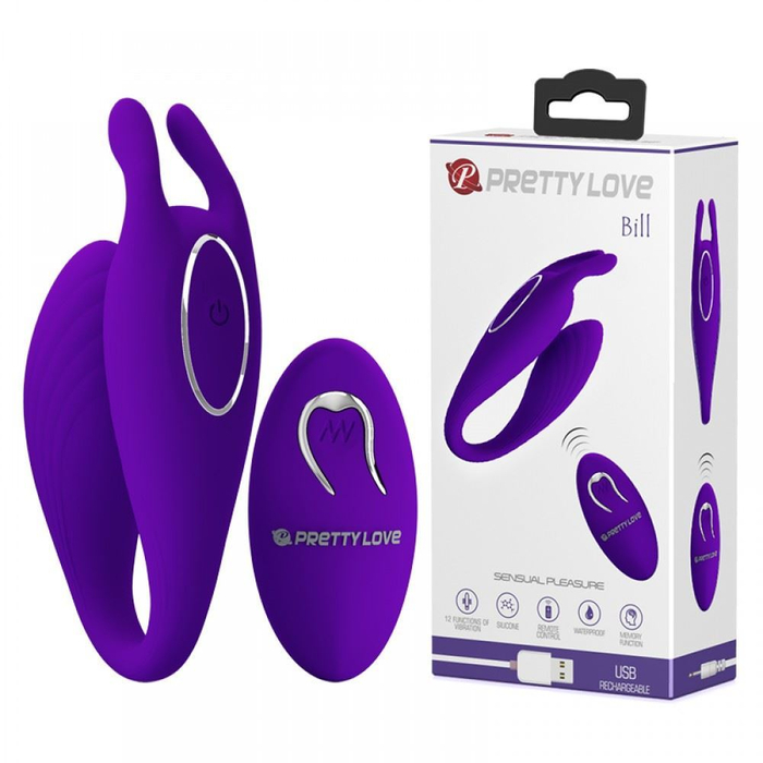 Vibrador De Casal Bill Com Controle Wireless 12 Modos De Vibrações Pretty Love