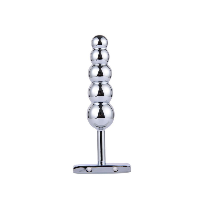 Plug Ball Anal Em Metal 5 Esferas Com Base 