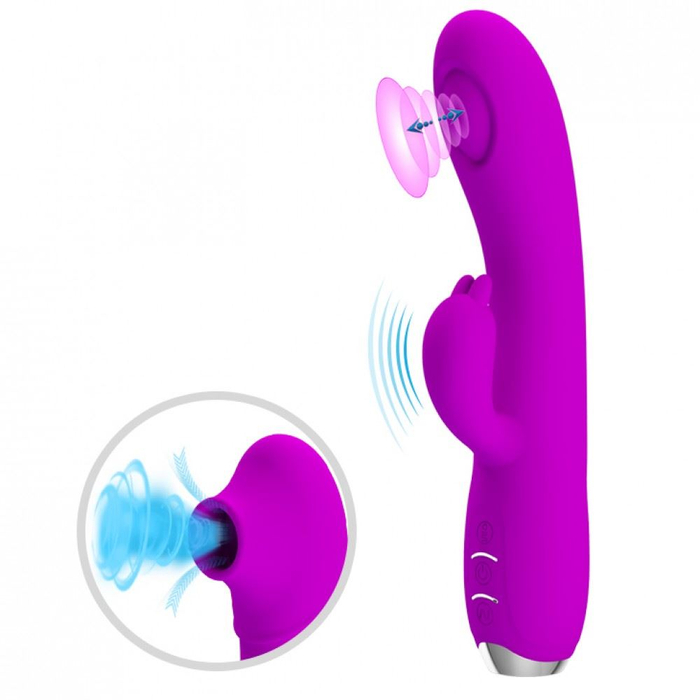 Vibrador Regina Jack Rabbit 3 Em 1 Vibração E Pulsação Pretty Love