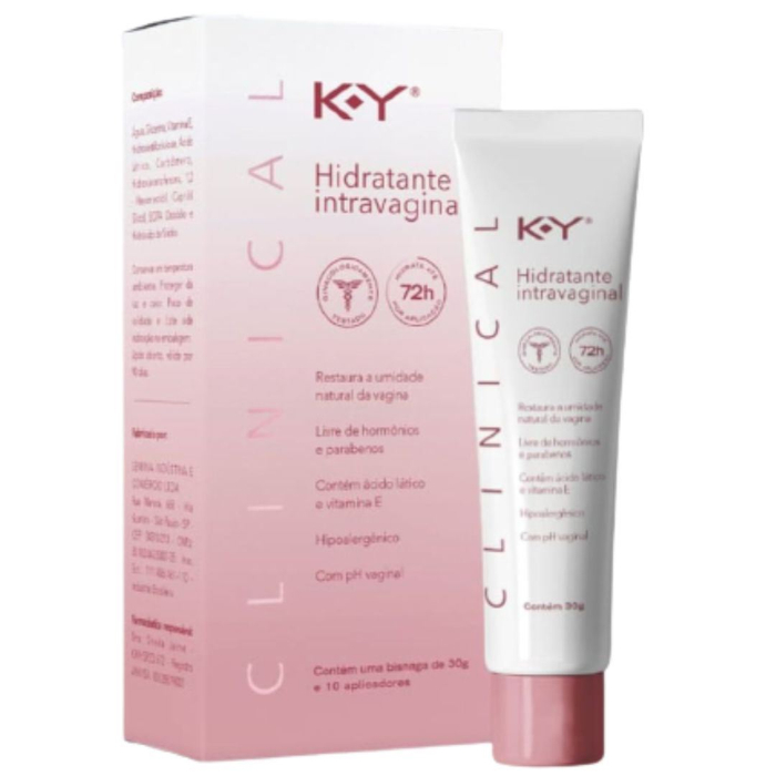 Clinical Hidratante Intravaginal Hipoalergênico 30g Com Aplicadores Ky